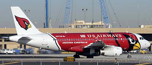 US Airways Airbus A319-132 N837AW Arizona Cardinals, March 12, 2012